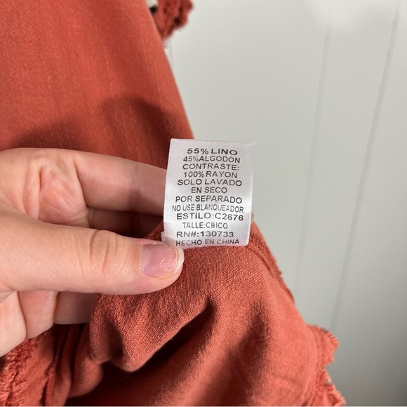 Umgee Boutique Orange Leopard Animal Print Ruffle Sleeve Relaxed Fit Top Small S - Picture 5 of 6